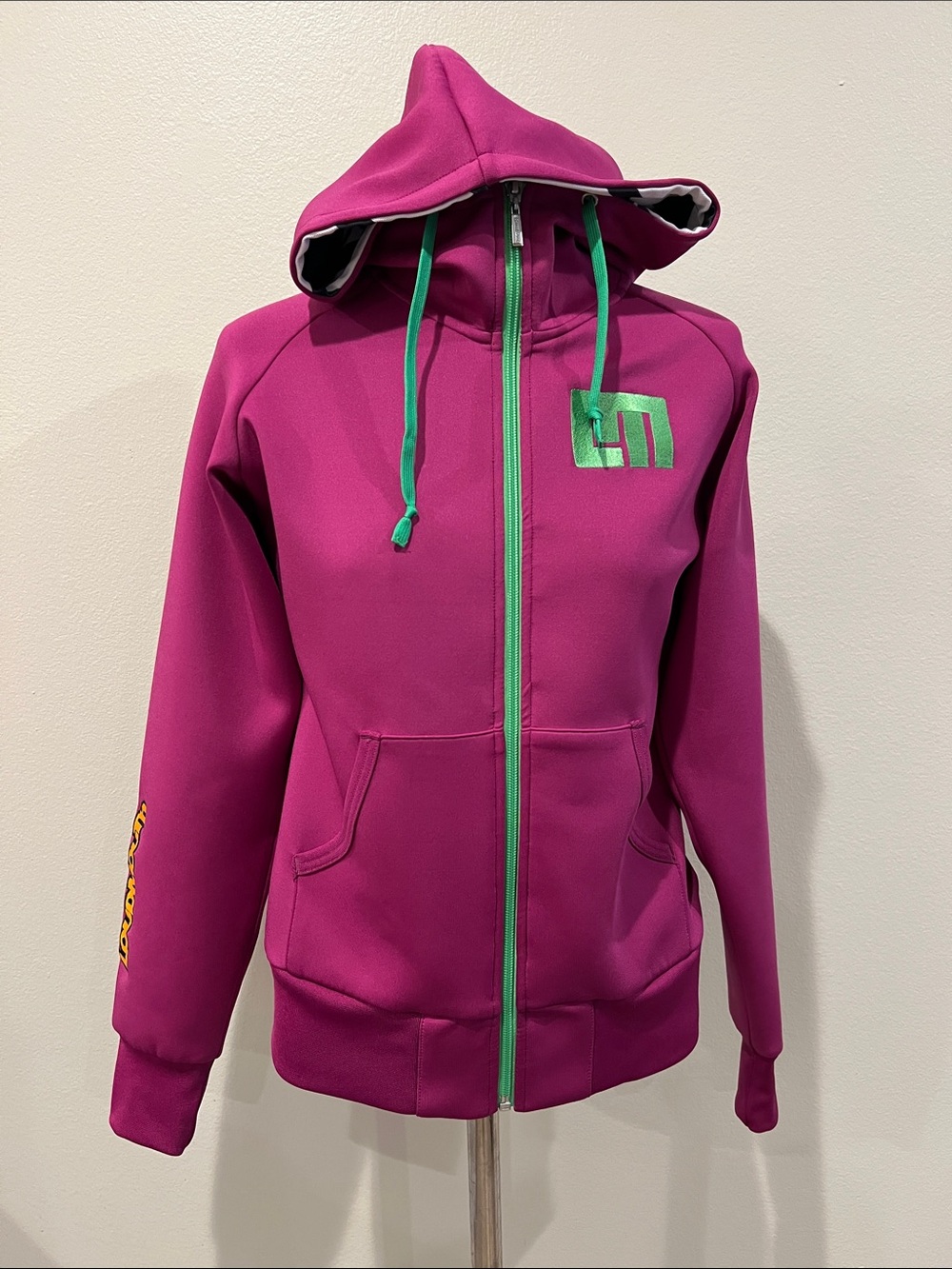 Loudmouth Magenta Hoodie with Bright Green Trim